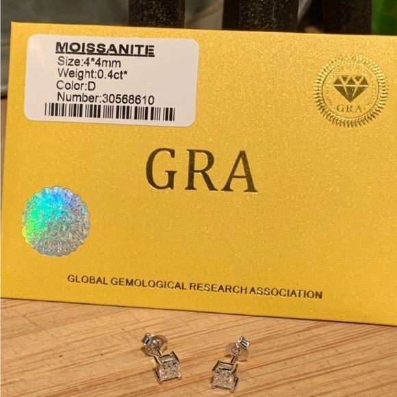 Moissanite Silver Stud Earrings